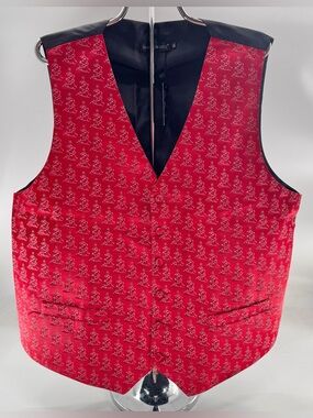 Vest Barry Wang Christmas Tree Holiday Size XL Faux Pockets NEW Suit Separate